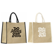 Gerano Jute Shopper winkeltas gelamineerde binnenzijde 35 x 20 x 40 cm korte hengsels